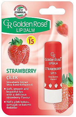 Golden Rose Baume à lèvres à la fraise, vitamine E et beurre de karité