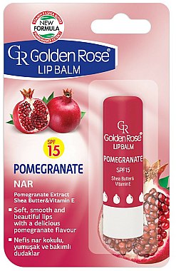 Golden Rose Baume à lèvres à la grenade, vitamine E et beurre de karité