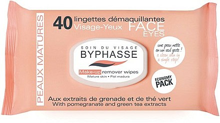 Byphasse Lingettes démaquillantes aux extraits de grenade et thé vert