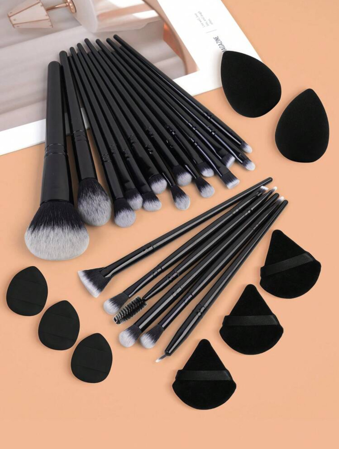 MAANGE Ensemble D'Outils De Maquillage Professionnel De 29 Pièces Noir