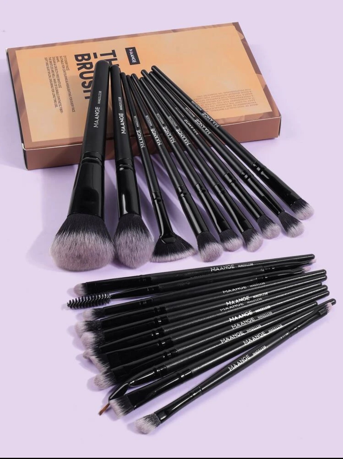 MAANGE The Brush Set Professionnel De 20 Pièces Noir