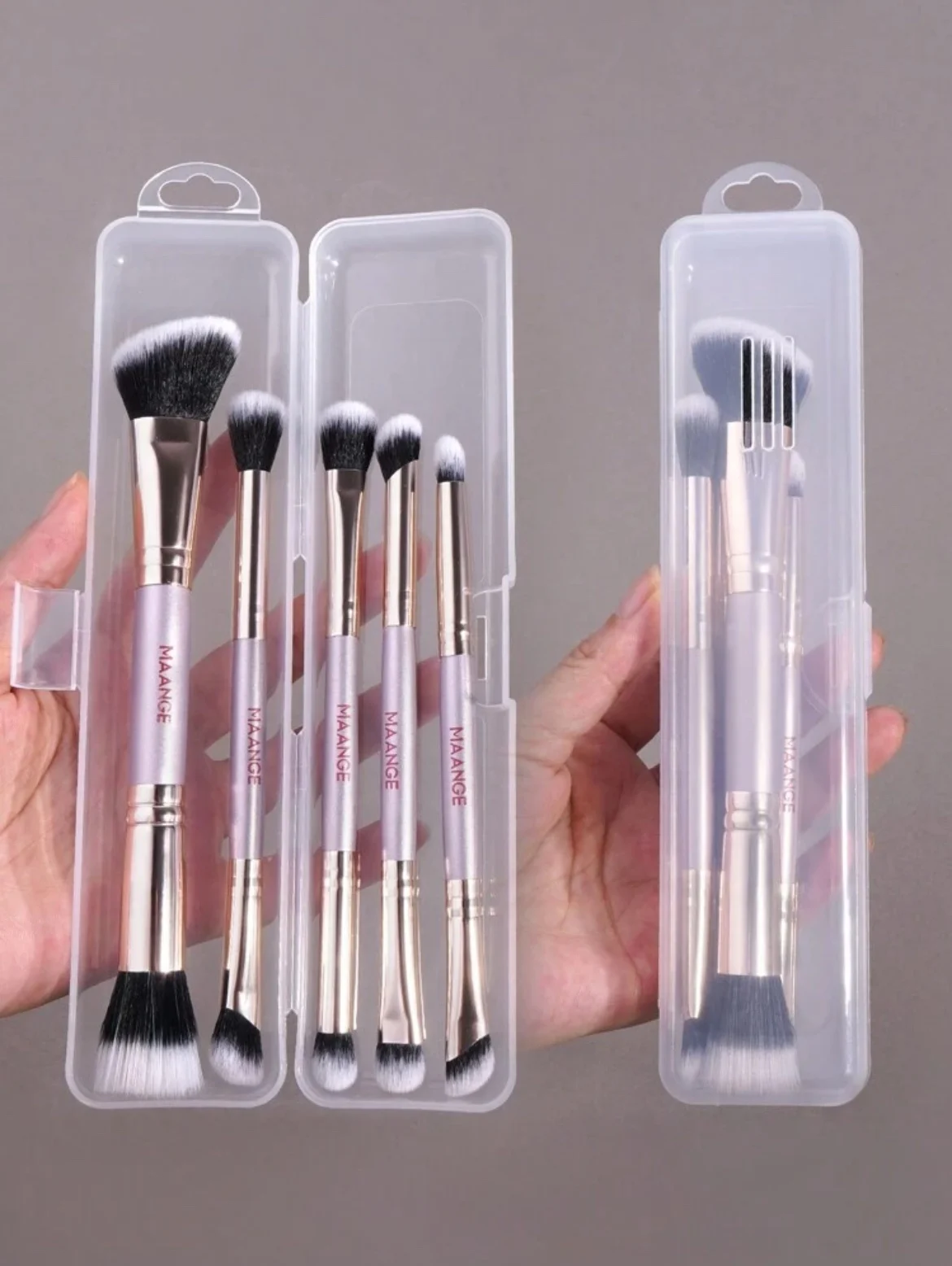 MAANGE MakeUp Professionnal Brush Set  De 5 Pièces Double Extrémité Avec Boite