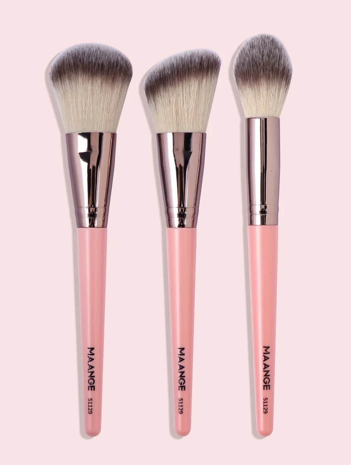 MAANGE Professional Facial Brush Set De 3 Pièces Rose Orangé