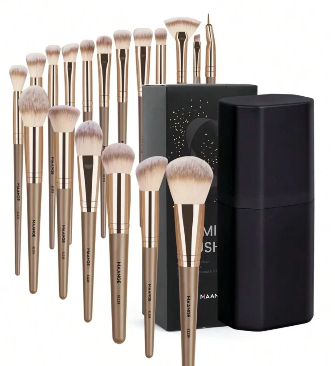 MAANGE PREMIUM BRUSH SET 18 PCS PRO AVEC BOITE DE RANGEMENT
