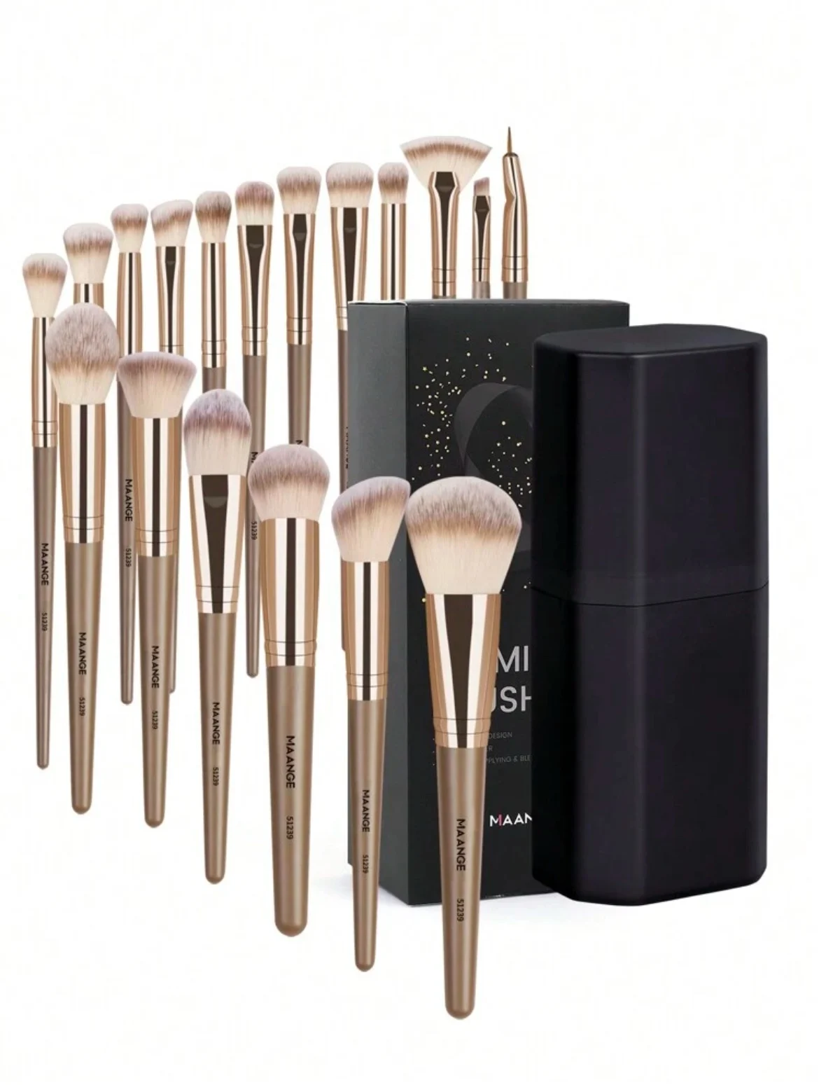 MAANGE PREMIUM BRUSH SET 18 PCS PRO AVEC BOITE DE RANGEMENT