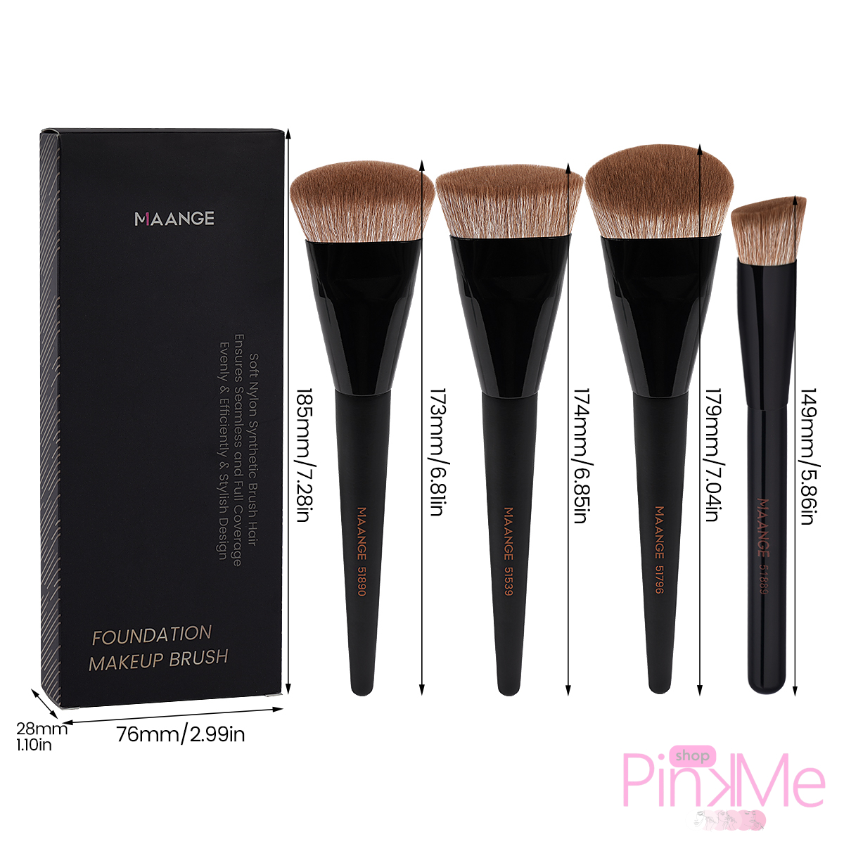 MAANGE Foundation Brush Set De 4 Pièces