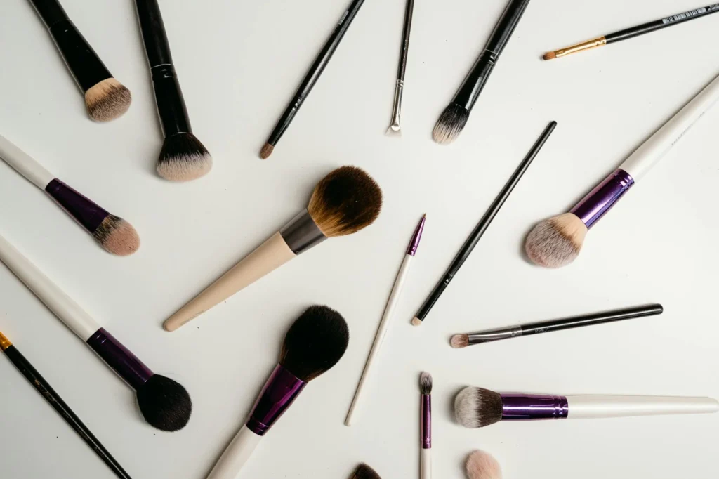Nos pinceaux les plus vendus : les essentiels qui font l’unanimité 2 overhead shot of makeup brushes