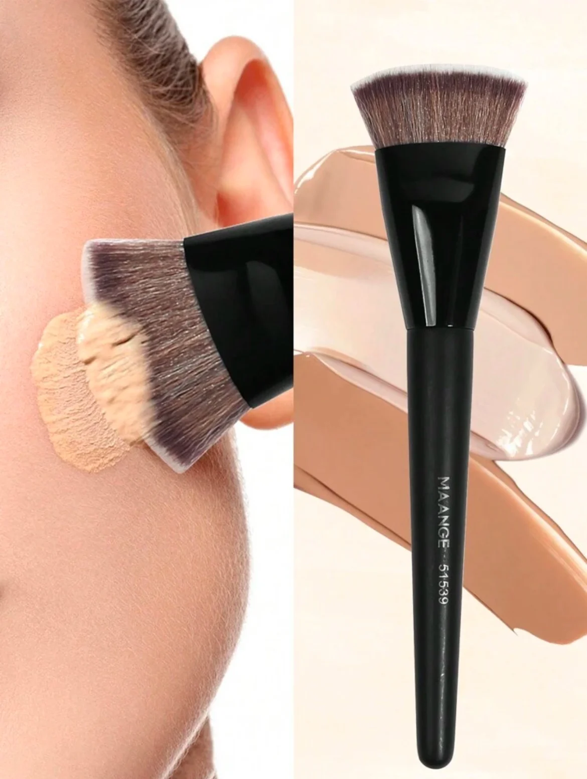 MAANGE Premium 1 Pièce Foundation Brush Flat Head