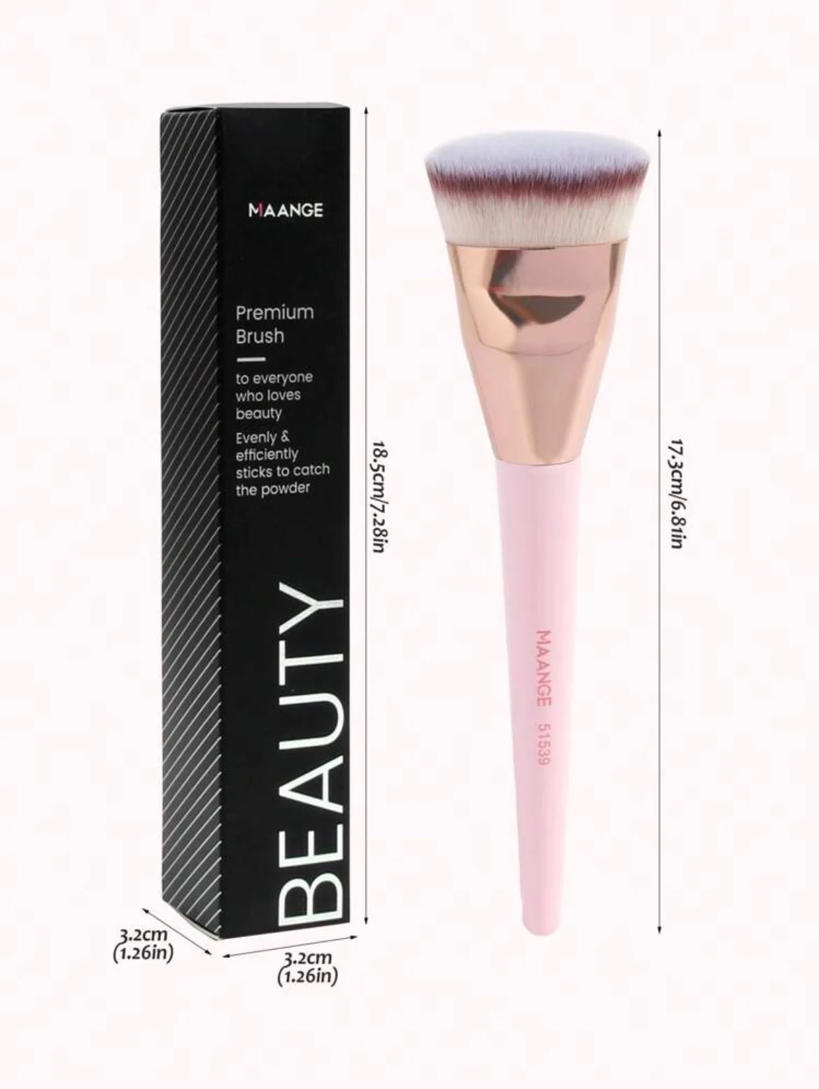 MAANGE Premium 1 Pièce Foundation Brush Flat Head