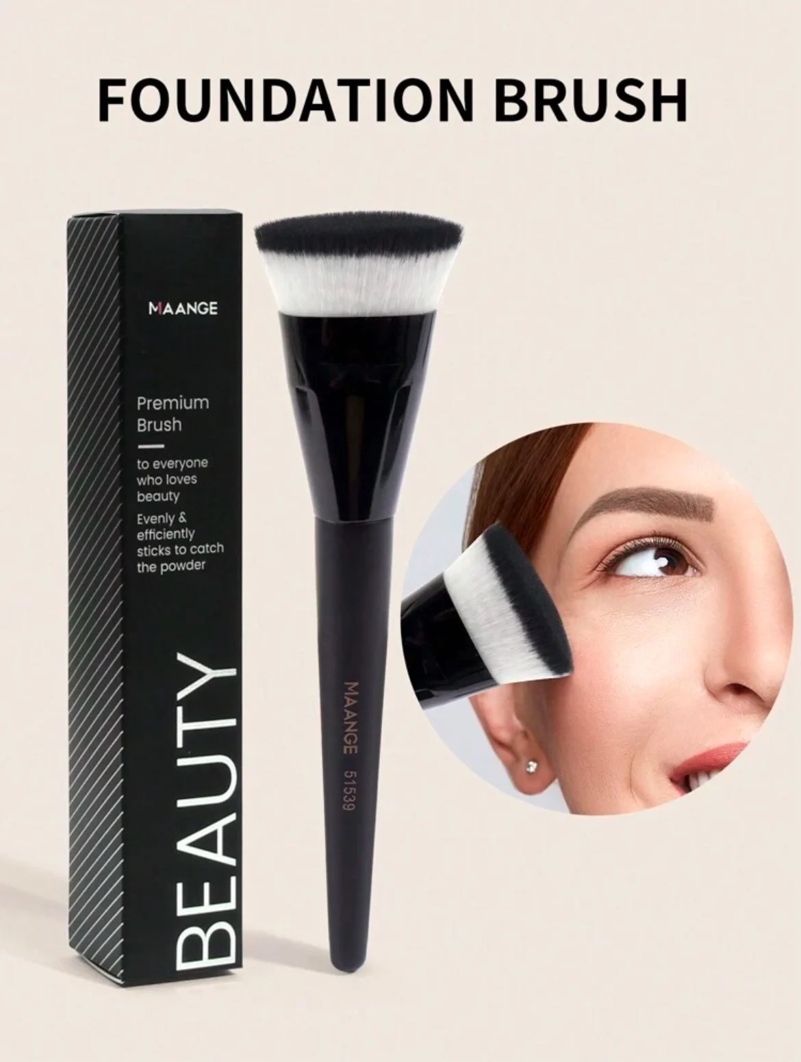 MAANGE Premium 1 Pièce Foundation Brush Flat Head