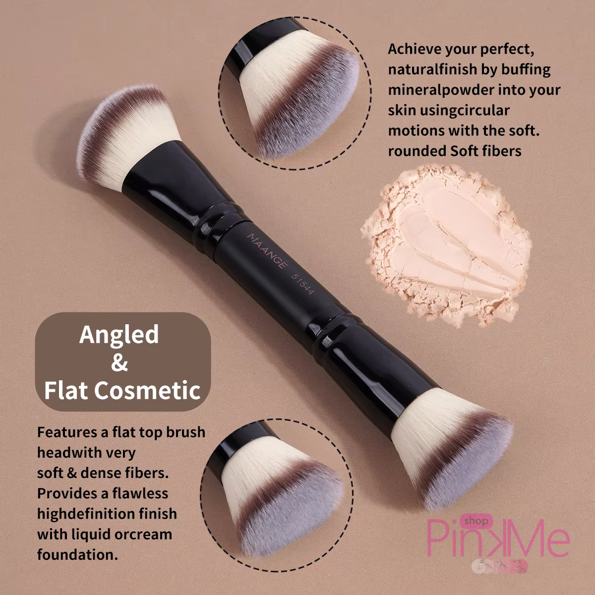 MAANGE Premium MakeUp Brush SET De 4 Pièces Double