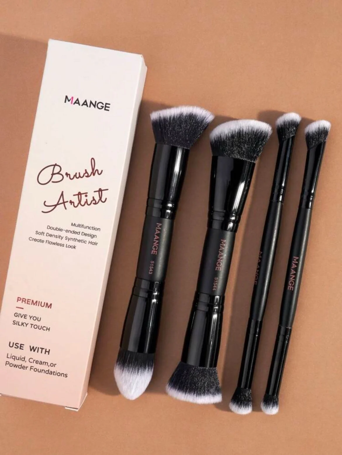 MAANGE MakeUp Brush SET Artiste De 4 Pièces Double