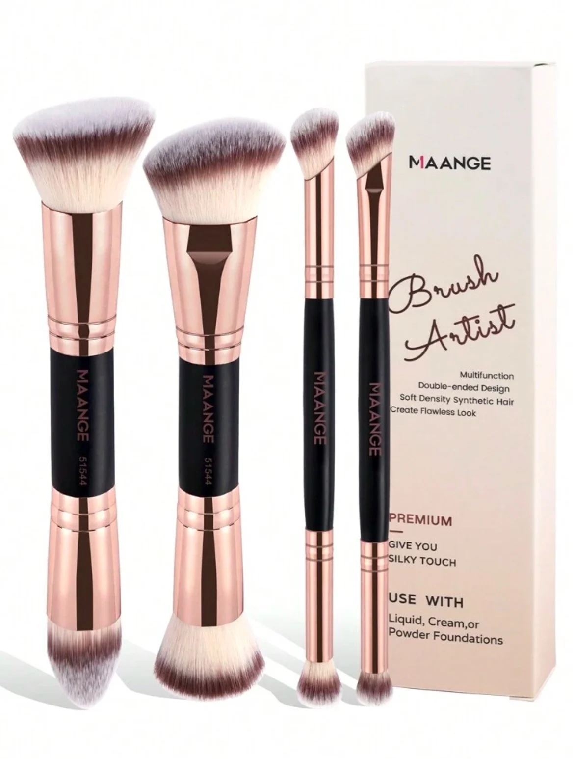 MAANGE MakeUp Brush SET Artiste De 4 Pièces Double