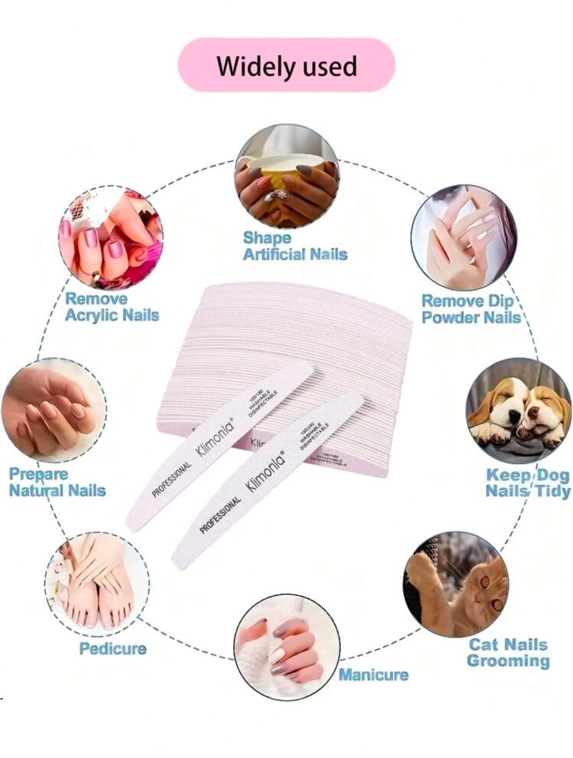 Klimonla Lime À Ongles Professionnelle Double Face