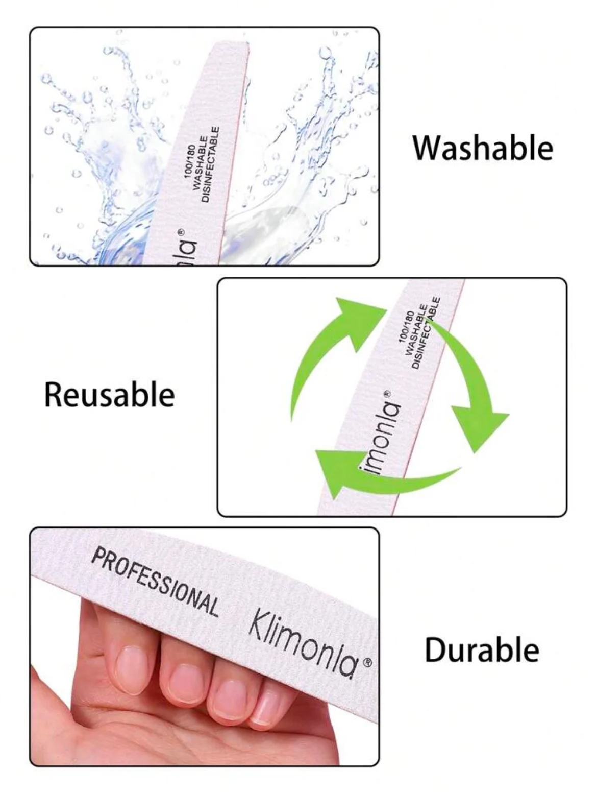 Klimonla Lime À Ongles Professionnelle Double Face