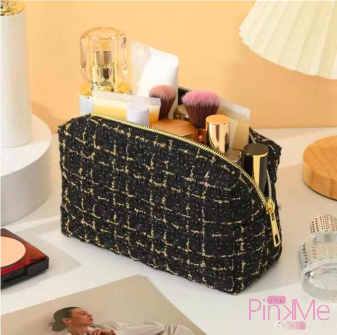 SH Trousse De Maquillage Damier Tissé