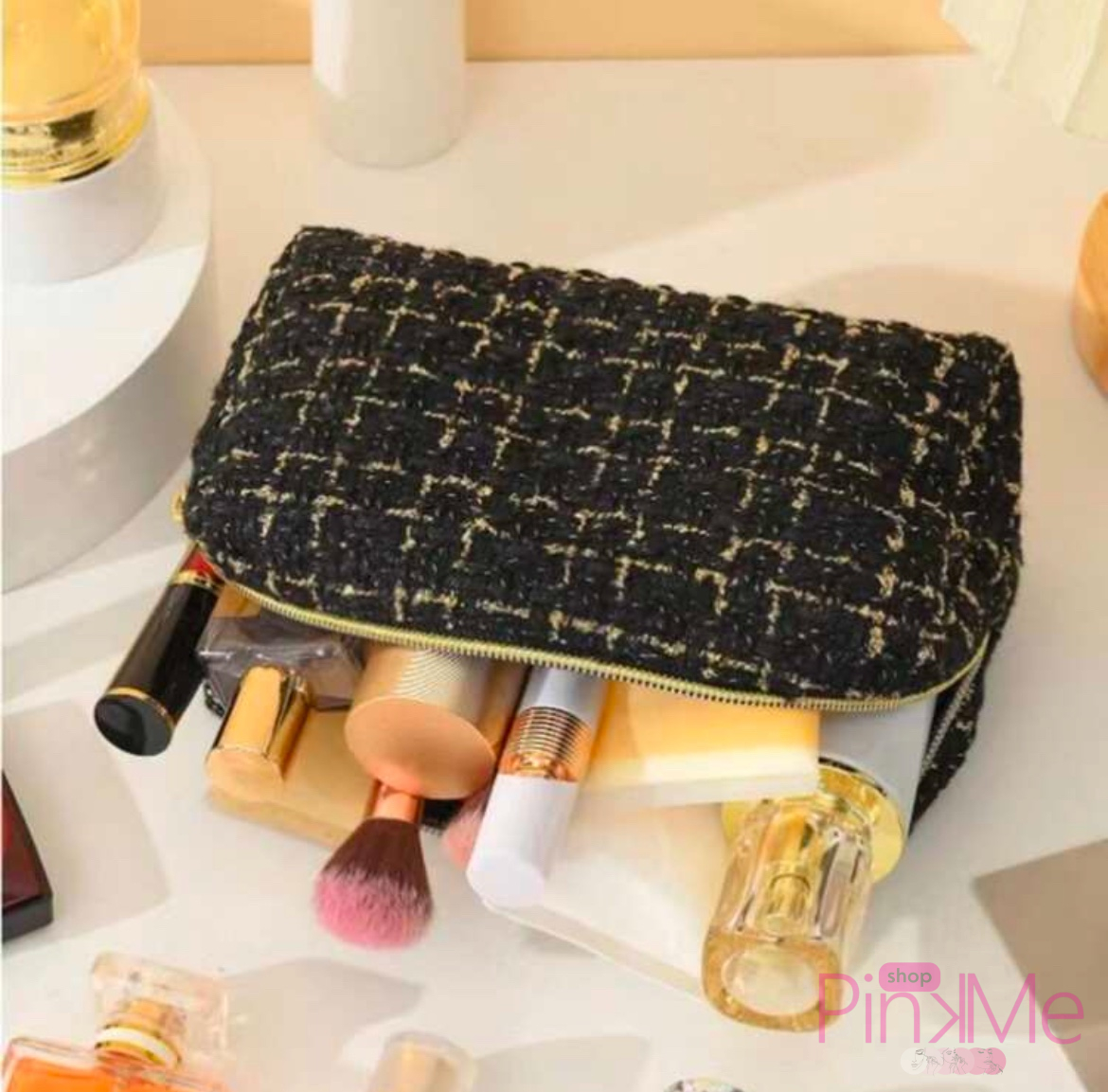 SH Trousse De Maquillage Damier Tissé