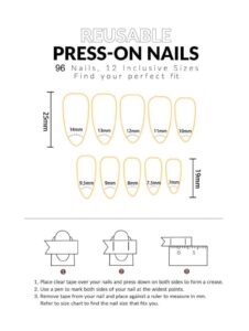 VV MEIJIAER Press-On Nails 96 Pièces Réutilisables Amande Longue (4 Couleurs Automne et Hiver) + Feuille Adhésive + Mini Lime - ZJ107 VV MEIJIAER Press-On Nails 96 Pièces Réutilisables Amande Longue (4 Couleurs Automne et Hiver) + Feuille Adhésive + Mini Lime - ZJ107