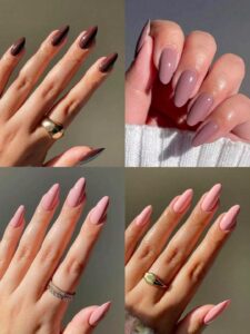 VV MEIJIAER Press-On Nails 96 Pièces Réutilisables Amande Longue (Série Brune) + Feuille Adhésive + Mini Lime - ZJ772 VV MEIJIAER Press-On Nails 96 Pièces Réutilisables Amande Longue (Série Brune) + Feuille Adhésive + Mini Lime - ZJ772