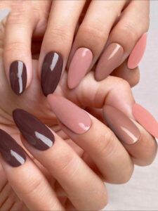 VV MEIJIAER Press-On Nails 96 Pièces Réutilisables Amande Longue (Série Brune) + Feuille Adhésive + Mini Lime - ZJ772 VV MEIJIAER Press-On Nails 96 Pièces Réutilisables Amande Longue (Série Brune) + Feuille Adhésive + Mini Lime - ZJ772