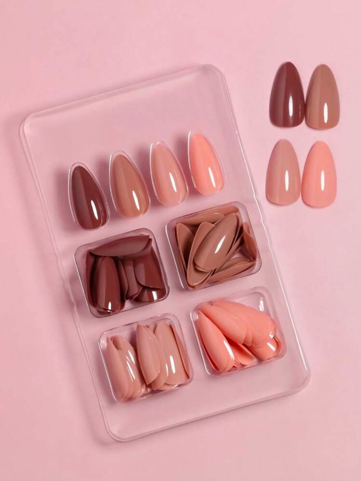 VV MEIJIAER Press-On Nails 96 Pièces Réutilisables Amande Longue (Série Brune) + Feuille Adhésive + Mini Lime - ZJ772 VV MEIJIAER Press-On Nails 96 Pièces Réutilisables Amande Longue (Série Brune) + Feuille Adhésive + Mini Lime - ZJ772