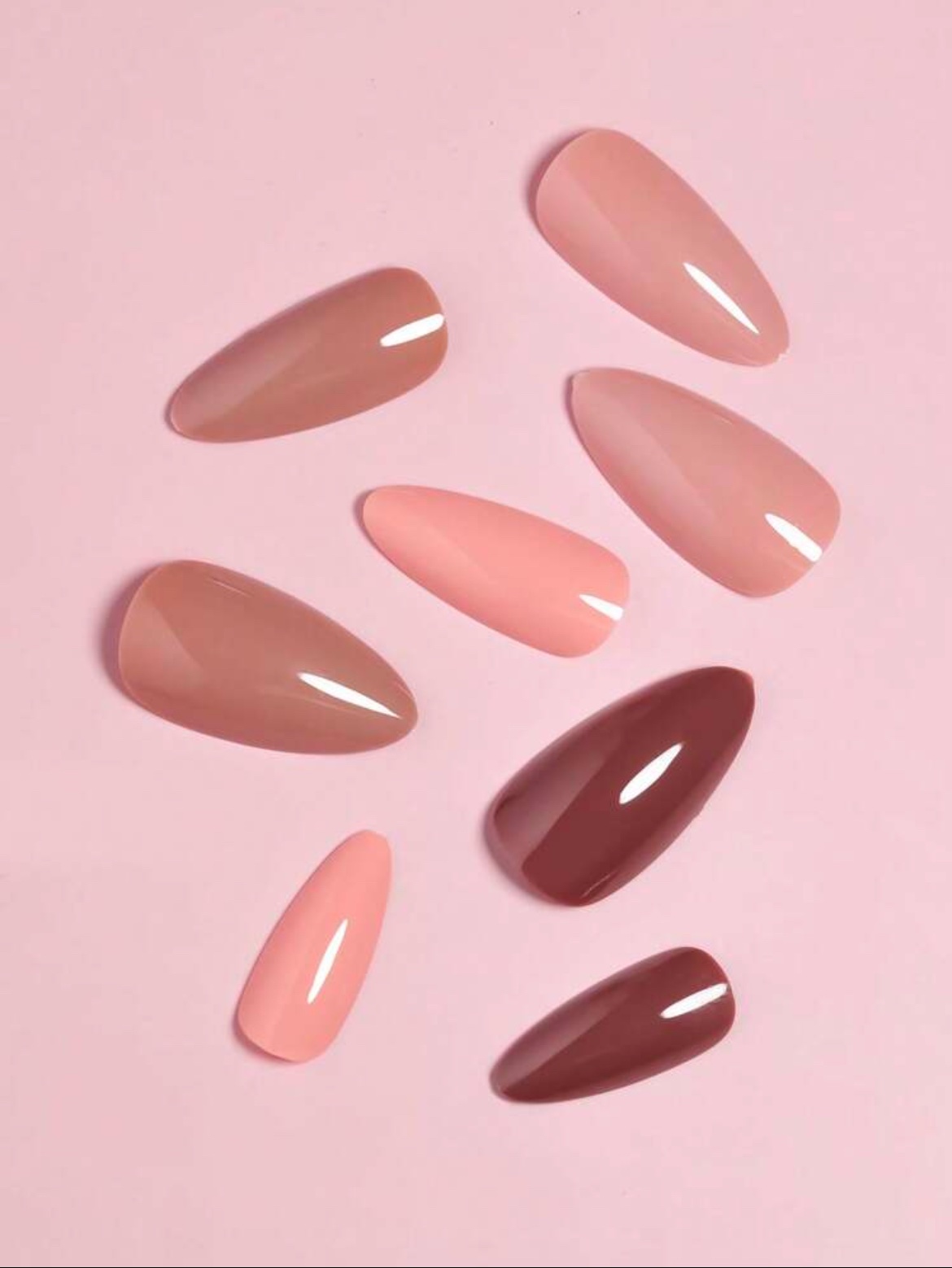 VV MEIJIAER Press-On Nails 96 Pièces Réutilisables Amande Longue (Série Brune) + Feuille Adhésive + Mini Lime - ZJ772 VV MEIJIAER Press-On Nails 96 Pièces Réutilisables Amande Longue (Série Brune) + Feuille Adhésive + Mini Lime - ZJ772