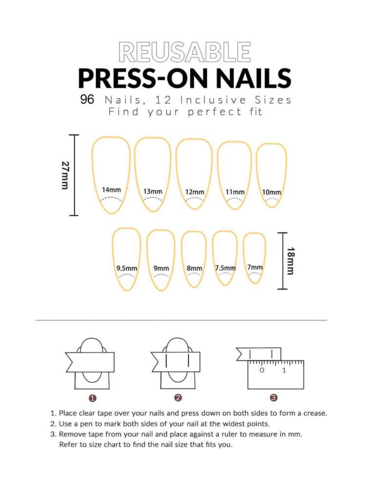 VV MEIJIAER Press-On Nails 96 Pièces Réutilisables Amande Longue (Série Brune) + Feuille Adhésive + Mini Lime - ZJ772 VV MEIJIAER Press-On Nails 96 Pièces Réutilisables Amande Longue (Série Brune) + Feuille Adhésive + Mini Lime - ZJ772