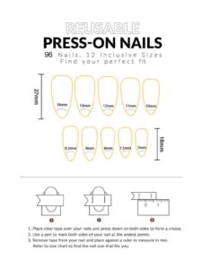 VV MEIJIAER Press-On Nails 96 Pièces Réutilisables Amande Longue (Dégradés: Blanc/Peche/Bleu/Beige) + Feuille Adhésive + Mini Lime - ZJ247 VV MEIJIAER Press-On Nails 96 Pièces Réutilisables Amande Longue (Dégradés: Blanc/Peche/Bleu/Beige) + Feuille Adhésive + Mini Lime - ZJ247