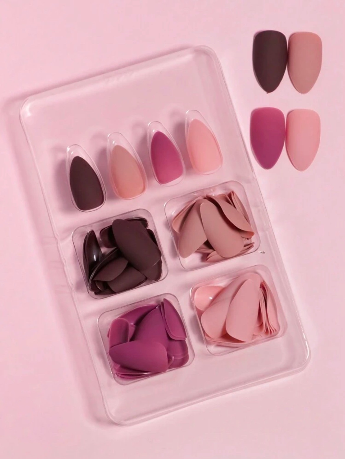 VV MEIJIAER Press-On Nails 96 Pièces Réutilisables Amande Moyenne (4 Couleurs Mates Ombre) + Feuille Adhésive + Mini Lime - ZJ239 VV MEIJIAER Press-On Nails 96 Pièces Réutilisables Amande Moyenne (4 Couleurs Mates Ombre) + Feuille Adhésive + Mini Lime - ZJ239