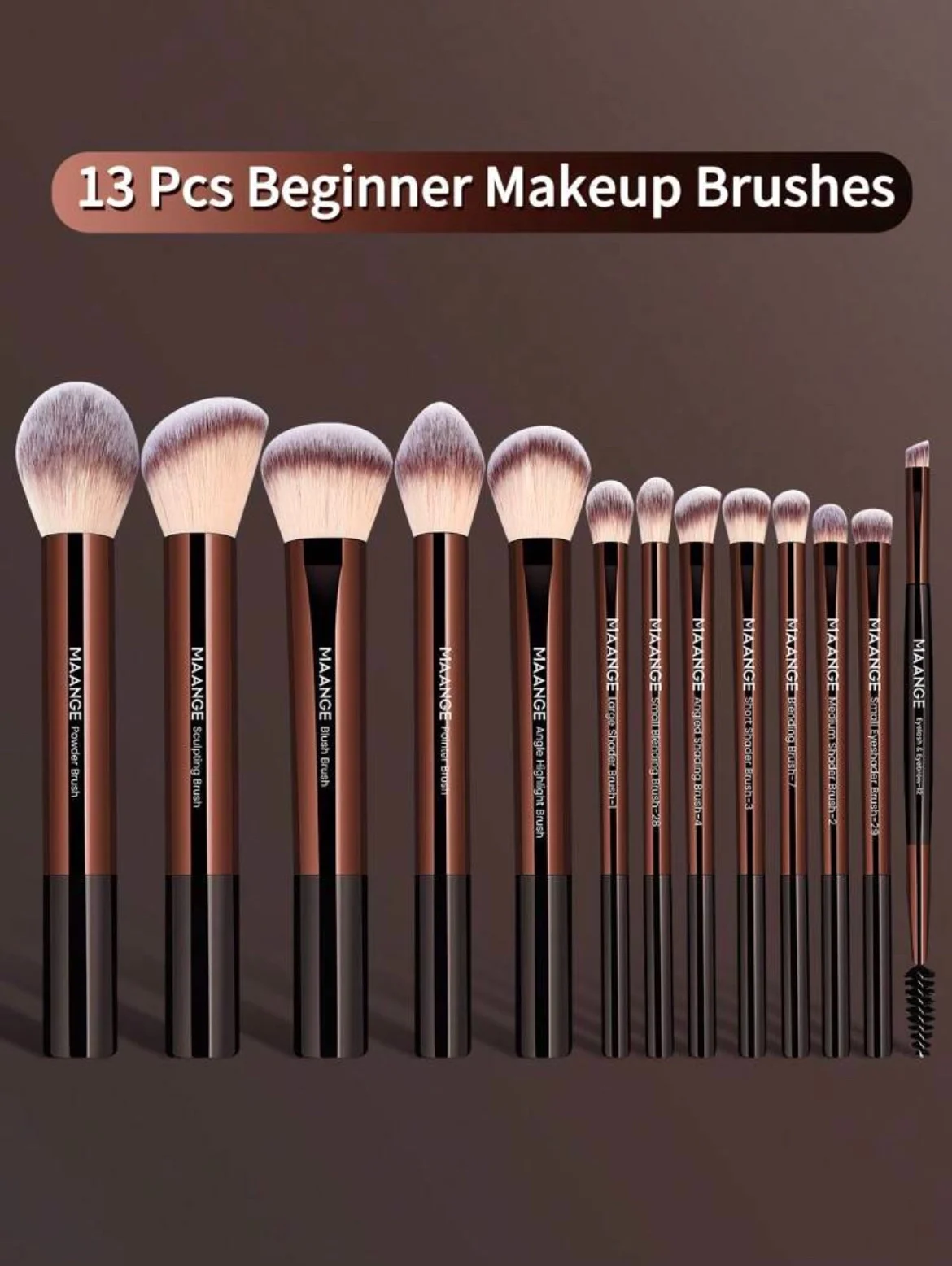 MAANGE Professional Brush SET De13 Pièces Aluminium Beginner