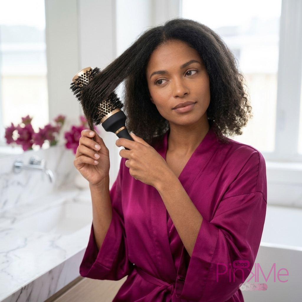 Saint Algue Brosse Brushing Professionnelle pour Cheveux Courts & Mi-Longs (manche confort)