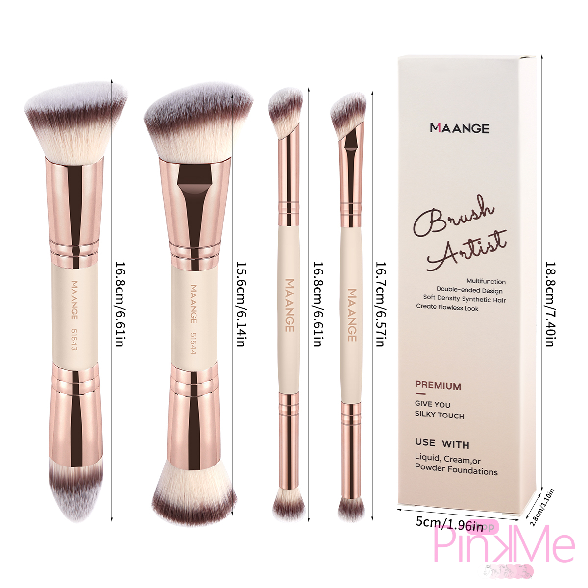 MAANGE MakeUp Brush SET Artiste De 4 Pièces Double