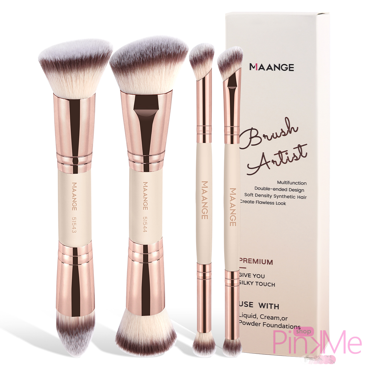 MAANGE MakeUp Brush SET Artiste De 4 Pièces Double