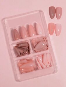 VV MEIJIAER Press-On Nails 96 Pièces Réutilisables Amande Moyenne (Série Dégradés Brun à Rose Clair) + Feuille Adhésive + Mini Lime - ZJ251 VV MEIJIAER Press-On Nails 96 Pièces Réutilisables Amande Moyenne (Série Dégradés Brun à Rose Clair) + Feuille Adhésive + Mini Lime - ZJ251