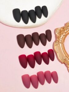 VV MEIJIAER Press-On Nails 96 Pièces Réutilisables Amande Moyenne (4 Couleurs Mates Dégradées) + Feuille Adhésive + Mini Lime - ZJ254 VV MEIJIAER Press-On Nails 96 Pièces Réutilisables Amande Moyenne (4 Couleurs Mates Dégradées) + Feuille Adhésive + Mini Lime - ZJ254