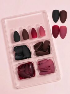 VV MEIJIAER Press-On Nails 96 Pièces Réutilisables Amande Moyenne (4 Couleurs Mates Dégradées) + Feuille Adhésive + Mini Lime - ZJ254 VV MEIJIAER Press-On Nails 96 Pièces Réutilisables Amande Moyenne (4 Couleurs Mates Dégradées) + Feuille Adhésive + Mini Lime - ZJ254