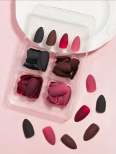 VV MEIJIAER Press-On Nails 96 Pièces Réutilisables Amande Moyenne (4 Couleurs Mates Dégradées) + Feuille Adhésive + Mini Lime - ZJ254 VV MEIJIAER Press-On Nails 96 Pièces Réutilisables Amande Moyenne (4 Couleurs Mates Dégradées) + Feuille Adhésive + Mini Lime - ZJ254