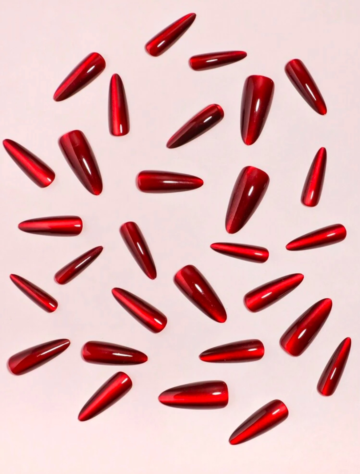 VV MEIJIAER Press-On Nails 30 Pièces Réutilisables Stiletto Longue (Rouge Vampire) + Feuille Adhésive + Mini Lime - ZJ202 VV MEIJIAER Press-On Nails 30 Pièces Réutilisables Stiletto Longue (Rouge Vampire) + Feuille Adhésive + Mini Lime - ZJ202