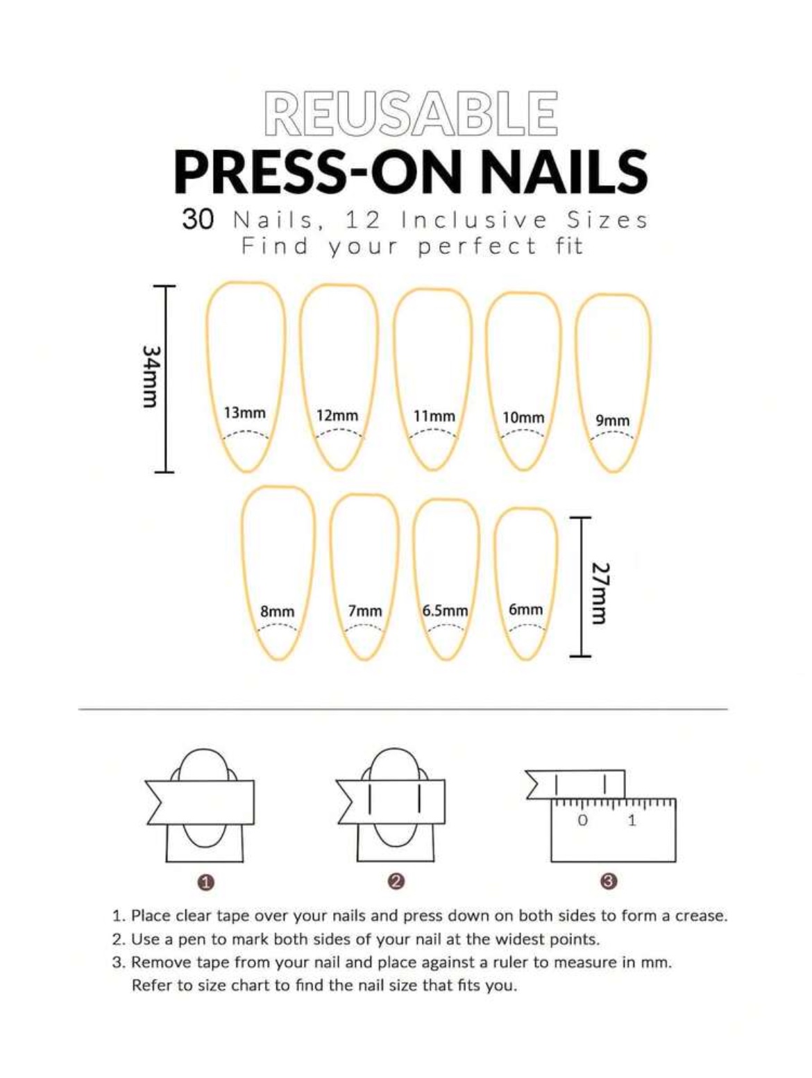 VV MEIJIAER Press-On Nails 30 Pièces Réutilisables Stiletto Longue (Rouge Vampire) + Feuille Adhésive + Mini Lime - ZJ242