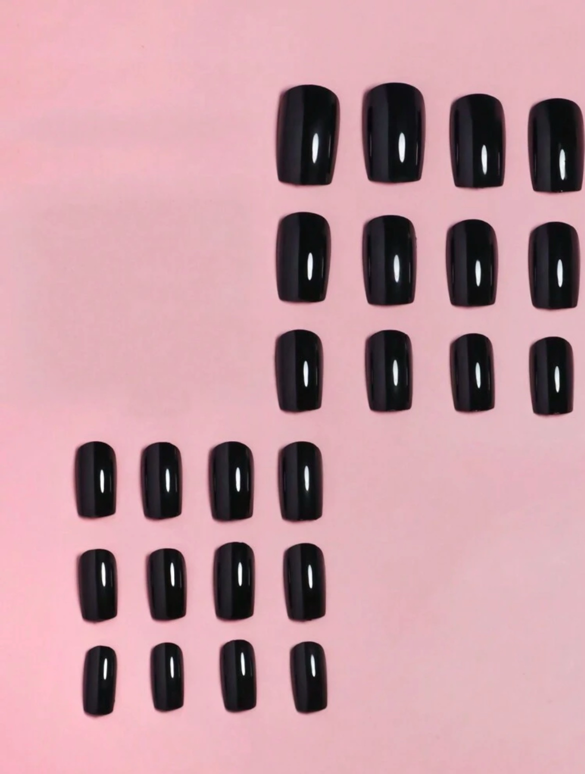 VV MEIJIAER Press-On Nails 24 Pièces Carrés Courts (Noir) + Feuille Adhésive + Mini Lime - ZJ759 VV MEIJIAER Press-On Nails 24 Pièces Carrés Courts (Noir) + Feuille Adhésive + Mini Lime - ZJ759