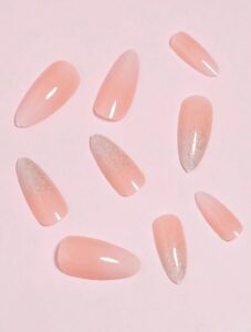 VV MEIJIAER Press-On Nails 24 Pièces Amande Longue (Rose) + Feuille Adhésive + Mini Lime - ZJ377 VV MEIJIAER Press-On Nails 24 Pièces Amande Longue (Rose) + Feuille Adhésive + Mini Lime - ZJ377