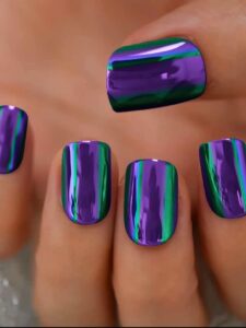 VV MEIJIAER Press-On Nails 24 Pièces Carrés Longue (Aurora Effet Mirroir) + Feuille Adhésive + Mini Lime - ZJ329 VV MEIJIAER Press-On Nails 24 Pièces Carrés Longue (Aurora Effet Mirroir) + Feuille Adhésive + Mini Lime - ZJ329