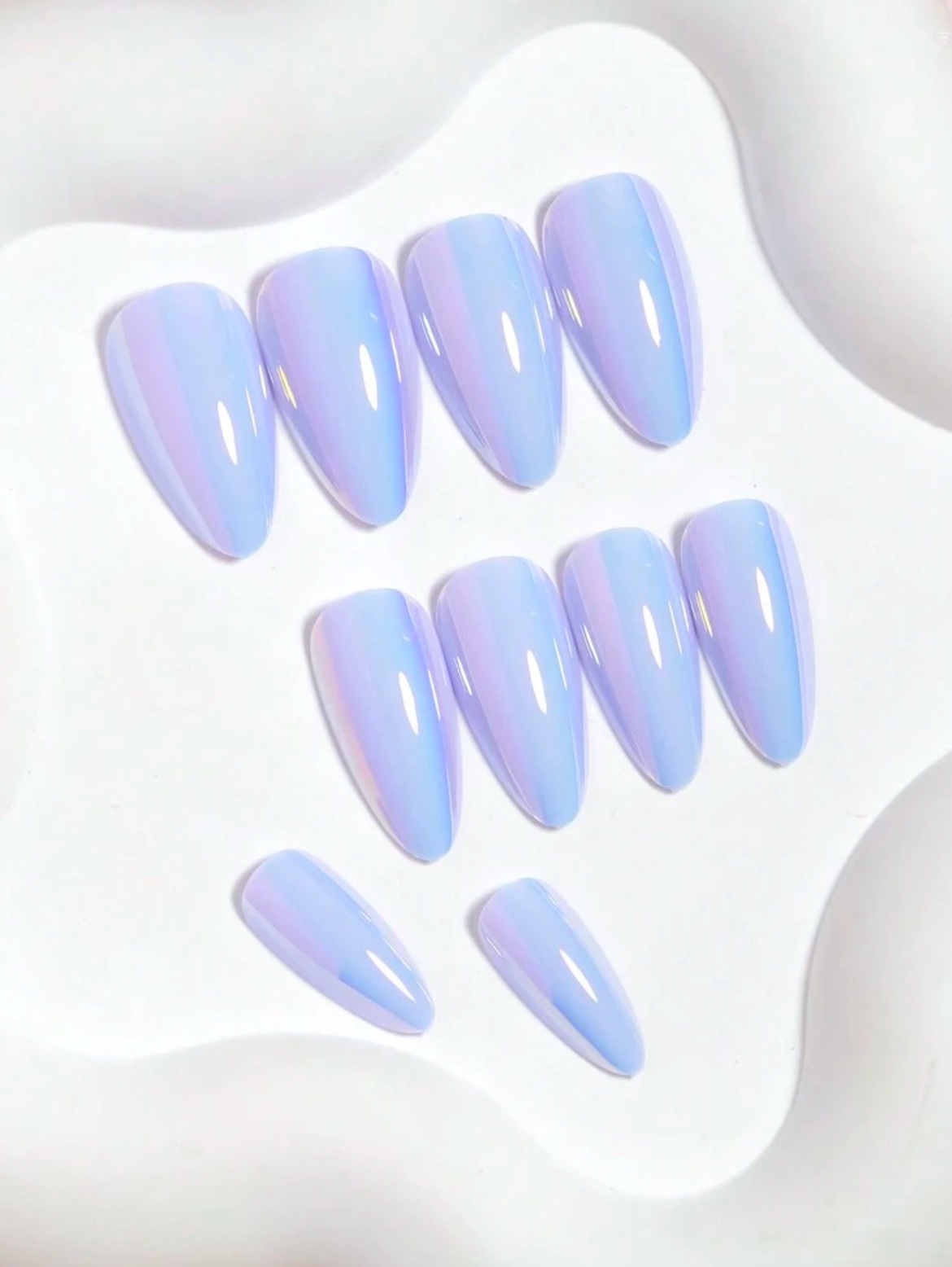 VV MEIJIAER Press-On Nails 24 Pièces Amande Moyen (Blue Chrome) + Feuille Adhésive + Mini Lime - ZJ071 VV MEIJIAER Press-On Nails 24 Pièces Amande Moyen (Blue Chrome) + Feuille Adhésive + Mini Lime - ZJ071