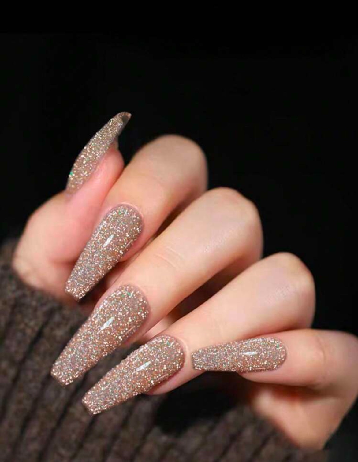 img_1381 VV MEIJIAER Press-On Nails 20 Pièces Coffin Long (Tabac Chrome) + Feuille Adhésive + Mini Lime - ZJ593