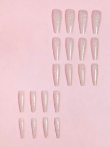 img_1383 VV MEIJIAER Press-On Nails 20 Pièces Coffin Long (Tabac Chrome) + Feuille Adhésive + Mini Lime - ZJ593