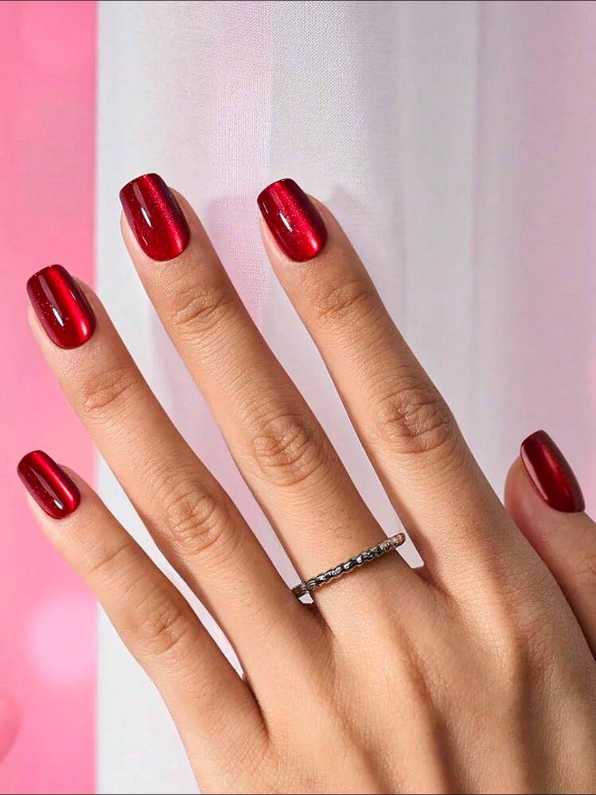 VV MEIJIAER Press-On Nails 30 Pièces Réutilisables Moyen (Rouge) + Feuille Adhésive + Mini Lime - ZJ290 VV MEIJIAER Press-On Nails 30 Pièces Réutilisables Moyen (Rouge) + Feuille Adhésive + Mini Lime - ZJ290