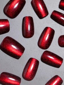 VV MEIJIAER Press-On Nails 30 Pièces Réutilisables Moyen (Rouge) + Feuille Adhésive + Mini Lime - ZJ290 VV MEIJIAER Press-On Nails 30 Pièces Réutilisables Moyen (Rouge) + Feuille Adhésive + Mini Lime - ZJ290