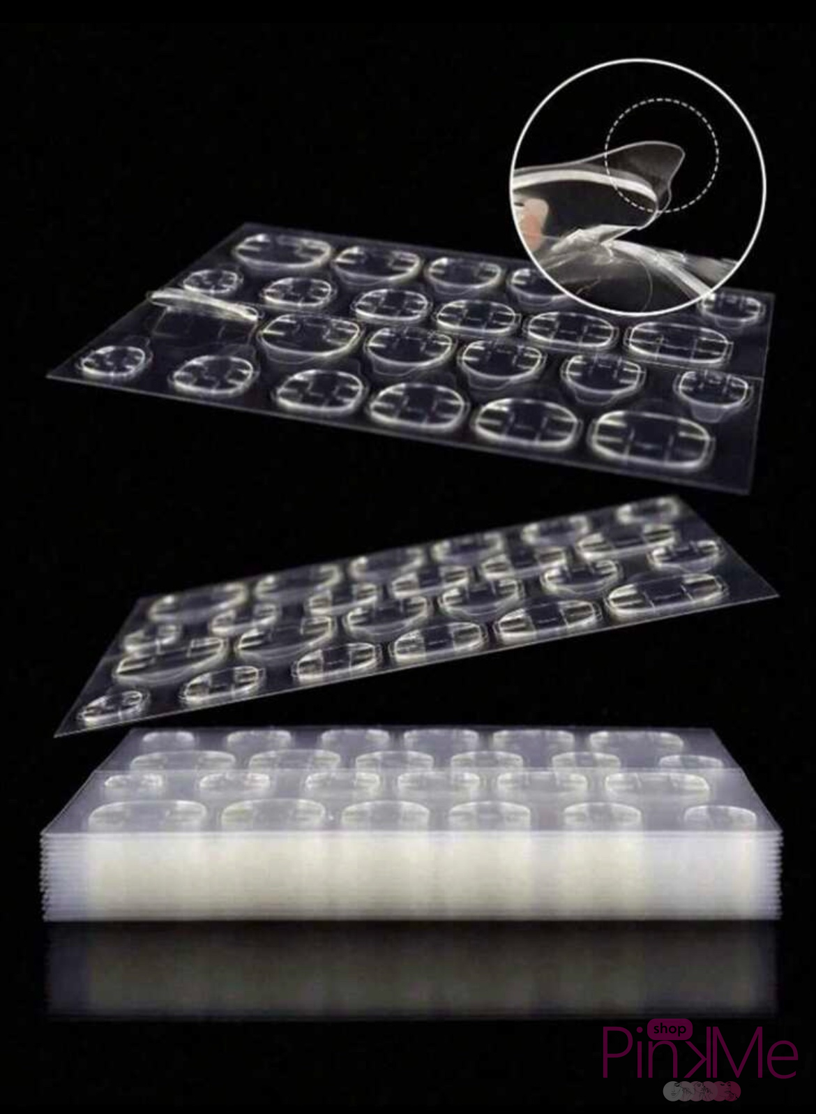 SH Feuille Adhésive Ongles Press On Imperméable Transparent 24 Pièces SH Feuille Adhésive Ongles Press On Imperméable Transparent 24 Pièces