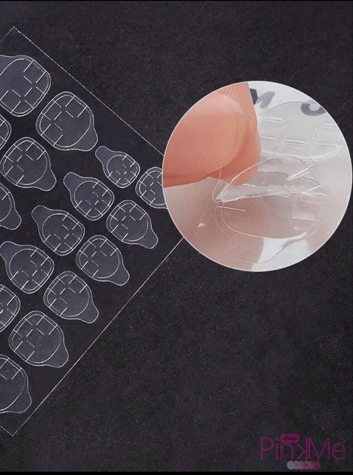 SH Feuille Adhésive Ongles Press On Imperméable Transparent 24 Pièces SH Feuille Adhésive Ongles Press On Imperméable Transparent 24 Pièces
