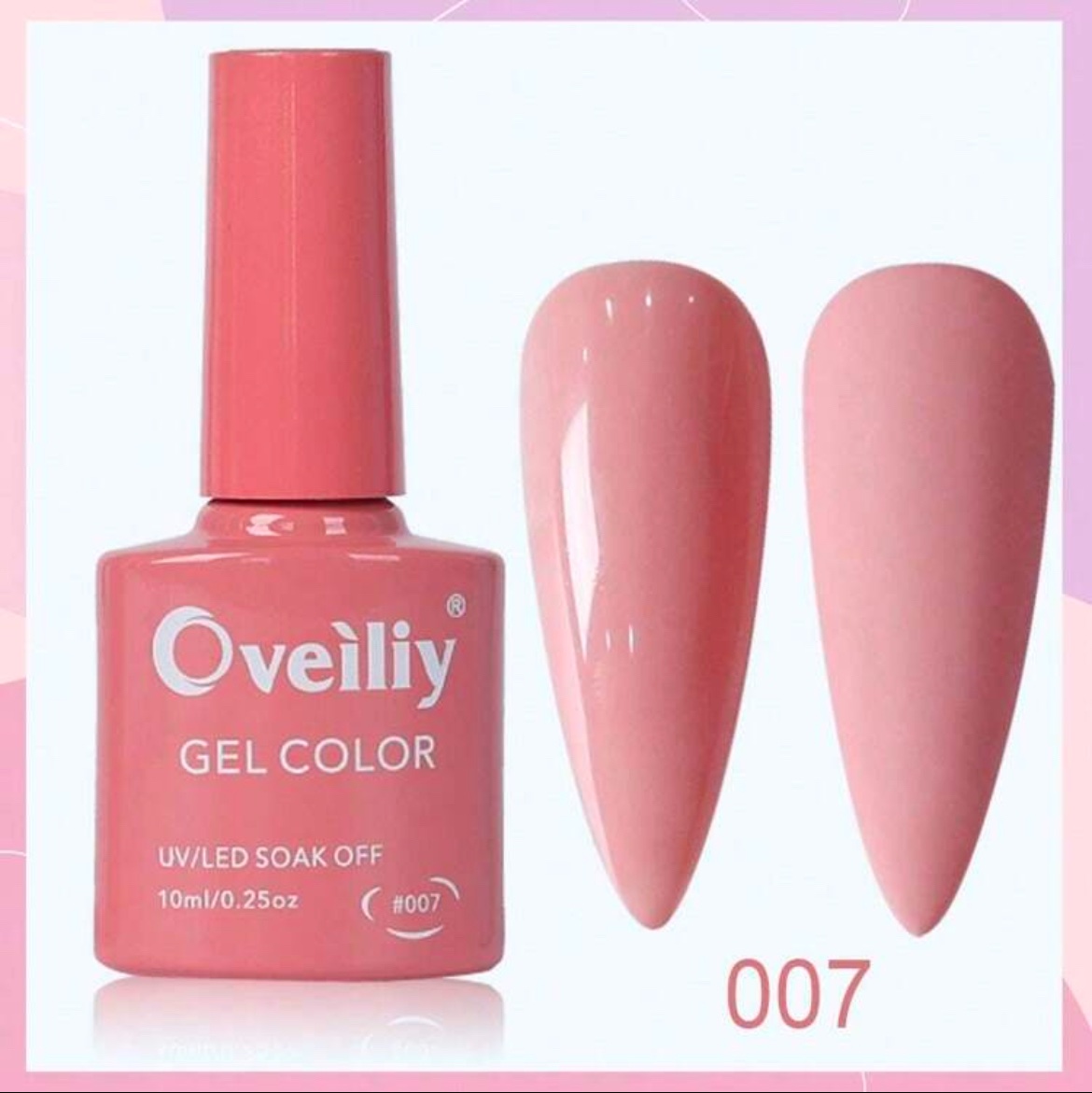 Oveiliy Gel De Vernis à Ongles 10ml Rose Bonbon 007